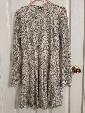 Double Zero Long Sleeve Floral Lace-Print Dress
